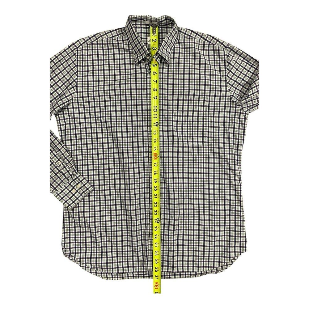 Peter‎ Millar Crown Shirt Mens Large Purple Check Cotton Button Up - Picture 3 of 6